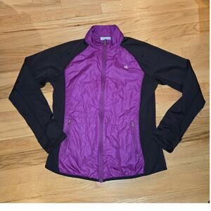 Champion womens zippered jacket sz L black fushia